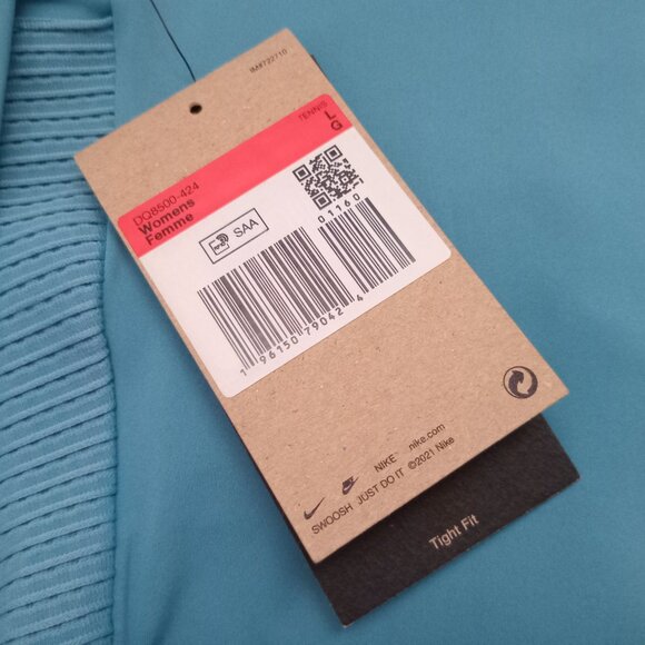 Nike Women's Top Long Sleeve Blue/Cerulean Mock Neck Lux Sporty Stretchy Size L - Picture 11 of 12